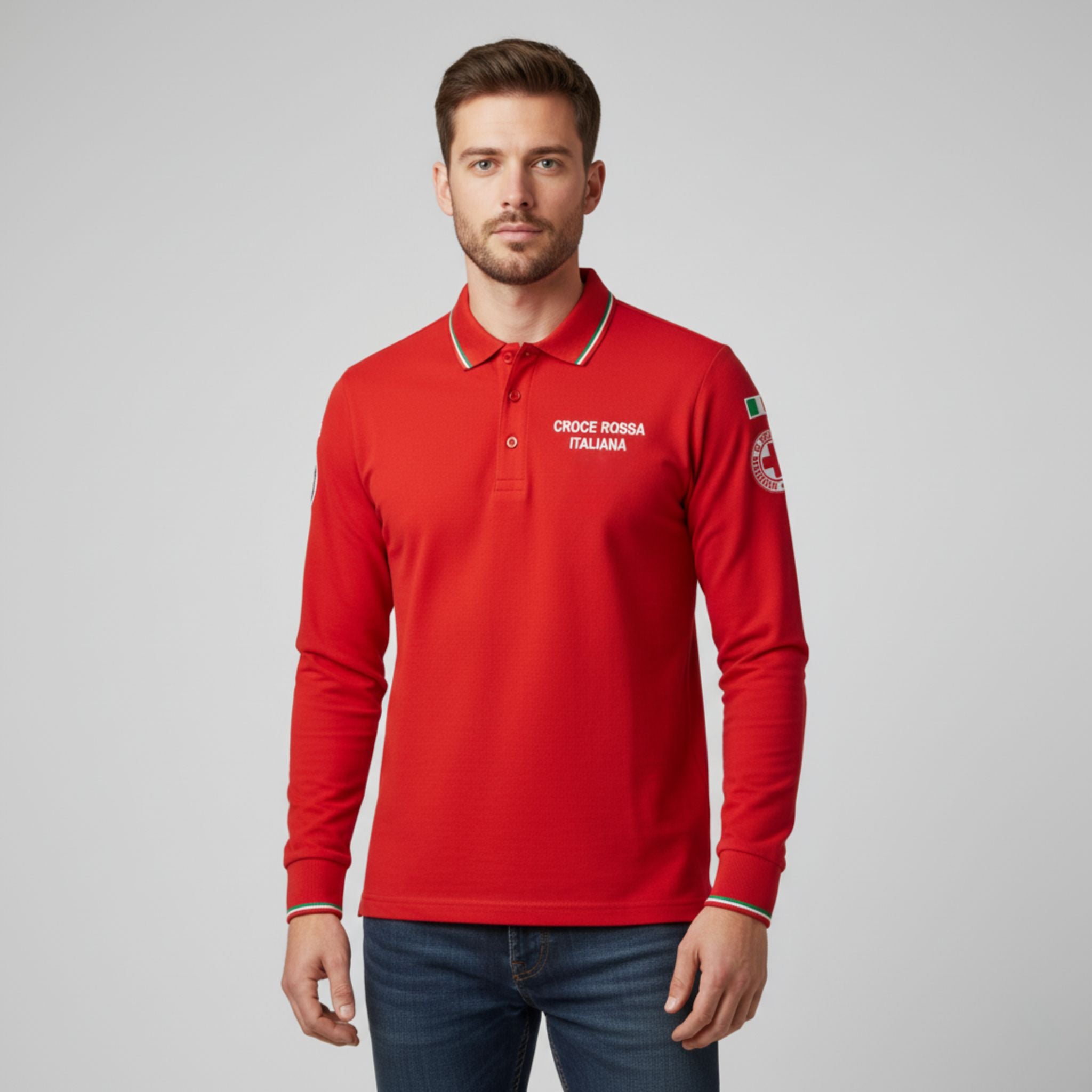 Polo Rossa Maniche Lunghe Croce Rossa Italiana