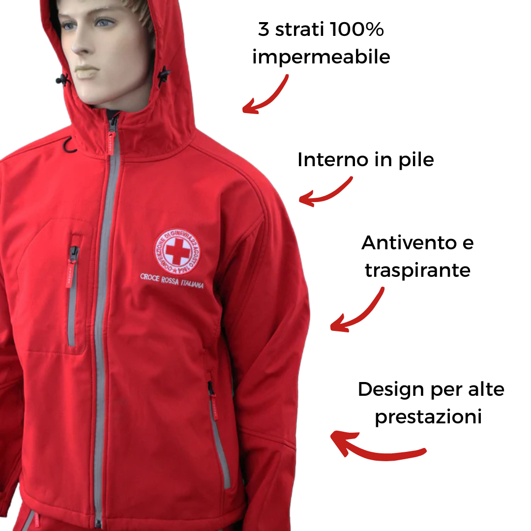 Giacca Softshell 3 Strati Croce Rossa Italiana