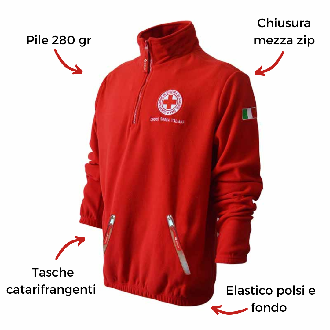 Felpa In Pile Croce Rossa Italiana